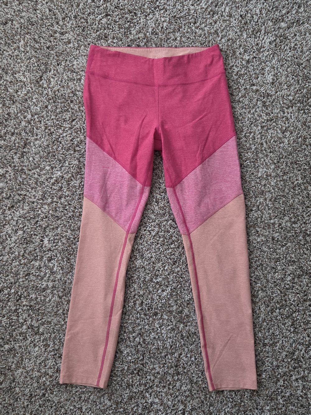 Outdoor Voices 7/8 Zoom Leggings Womens L Pink Colorblock TechSweat Athletic